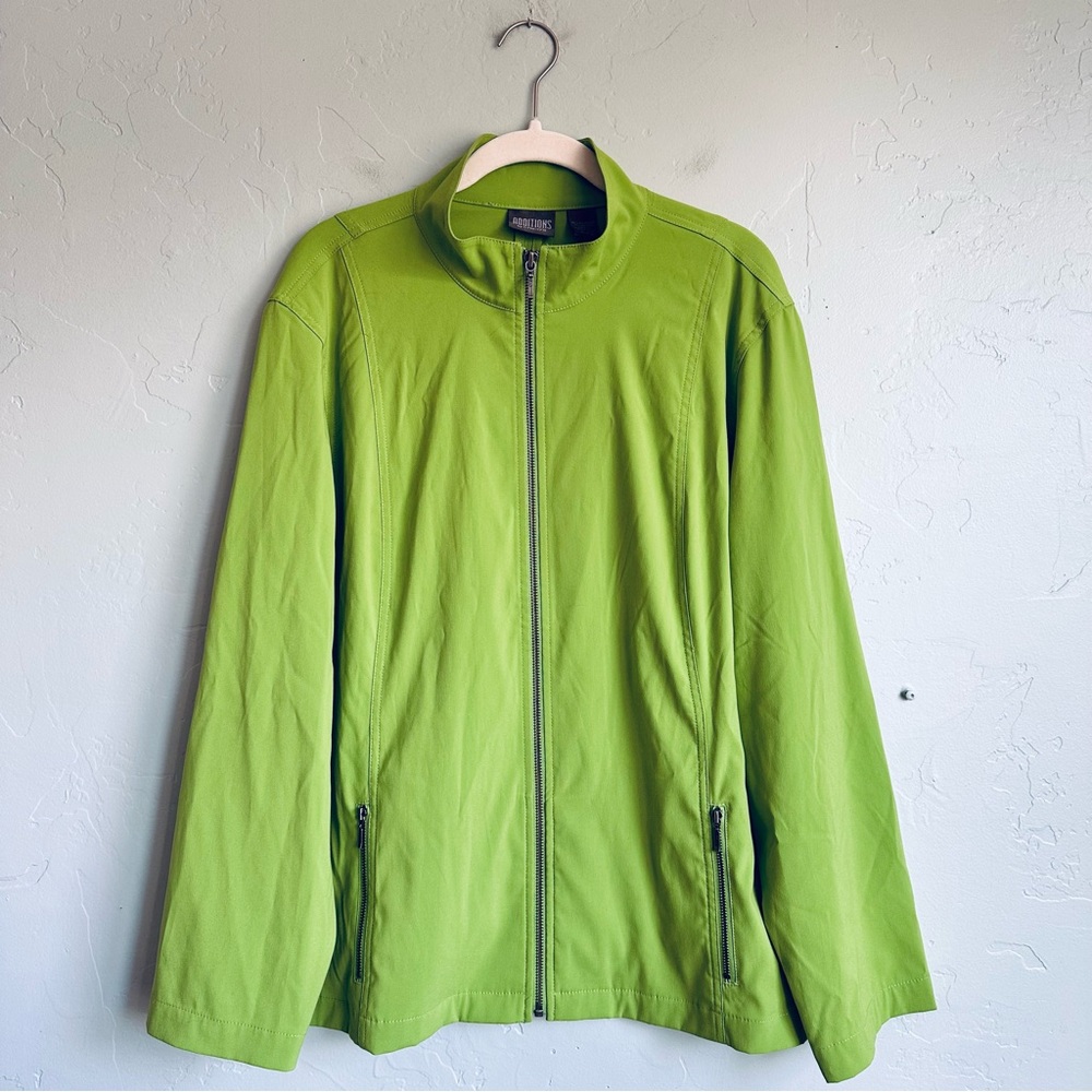 Chico's Women Green Casual Zip-Front Jacket Size XL 16 EUC Spring Summer Travel